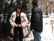 Shameless Brunette Girlfriend Is Pissing In Public