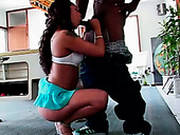 Tasty Looking Mulatto Hottie Gives Steamy Blowjob To Long Dick