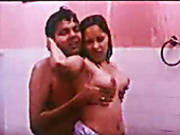 Horny Indian Boyfriend Pleases His Busty Gf In The Shower