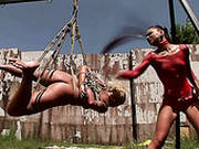 Sophisticated Domina Puts Clothing Pegs On Curvy Blondie In Bdsm Video