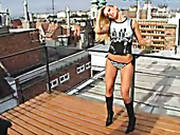 Leggy And Sexy Blond Porn Star Is Posing On The Roof