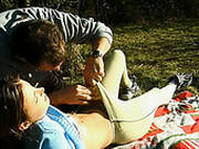 Girl Goes Camping And Enjoys Pussy Eating Deep In The Forest