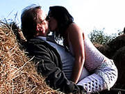 Voracious Country Gal Steffi Provides Disgusting Fat Man Tim With A Blowjob