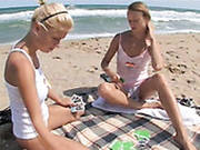 Hot-tempered Blonde Lesbians Caress One Another Trying Lesbian Sex