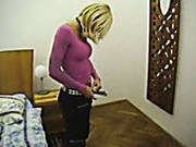 Fraught Slim Blonde Is Pissing In The Shower And Washing Her Pussy