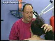 Hot Brunette Slave Shows Her Tight Pussy 