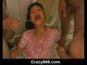 Pigtailed German Girl Gets Wet Golden Shower