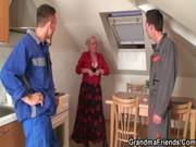 Old Widow Services Two Repairmen