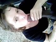 White Wife Outdoors With Bull Half Her Age