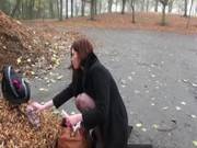 Uk Housewife Flashing With Holly In Redhe 