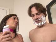 Raylene Put Shaving Cream On Hot Guys Face And Cock