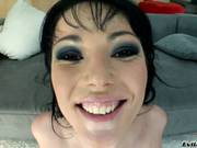 Nasty Hot Brunette Cum Covered After Anal Beating