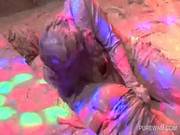 Hot Lesbos Show Their Mud Covered Bodies At A Sex Party