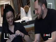 Brunette Hussy Fucks On The Sofa In Hotel Room