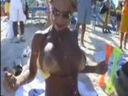 Funny Tit Flexing