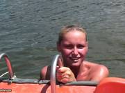 Kathia Nobili Blonde Outdoor Naked Swimming