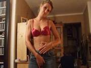 Sexy Amateur Babe Strips Slowly In Home Movie