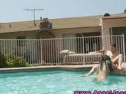 Alt Goth Babe Gets Pussy Licked At The Pool Edge 