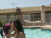 Horny Emo Goth Bitches Lesbian Love In The Pool