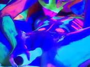 Blacklight Lesbian Dildo Fucking Video
