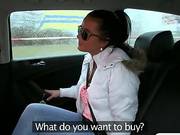 Busty Black Haired Amateur Pussy Nailed By The Driver