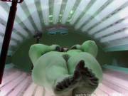 Hidden Cam - Hairy Pussy In Solarium