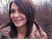 Hot Amateur Brunette Eurobabe Flashes Her Tits And Nailed