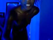 Slim, Black Girl Turns On Her Web Cam And Gets Naked, So Her Boyfriend Could Watch Her