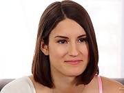 Pretty Brunette With Brown Eyes, Ayn Marie Is About To Cum During Her Exciting Job Interview