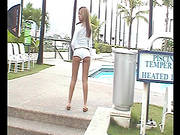 Beauty Gives Outdoor Bikini Solo