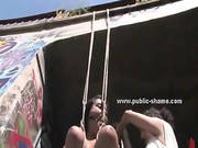 Huge Breasts Tied In Ropes Outdoor Where Perverts Enjoy Playing