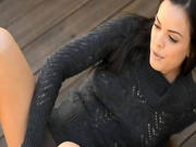 Woman Rubbing The Clit Behind The House