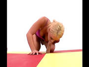 Horny Blonde Milf Playes Fuck The Cock Through The Hole