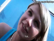 Superb Amateur Blondie Tracy Anderson Stuffed In Public For Cash