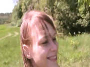 Forest Toying Vagina Of Hot Chick