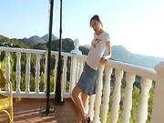 Petite Teen Toying Hole On The Balcony -4