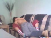 Cute Teen Homemade Sofa Sextape