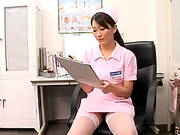 Naughty Asian Nurse With A Nice Ass Shows Her Panties.