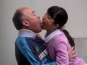 Asian Brunette Nurse Pleasing An Older Horny Fella.