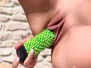 Outdoor Masturbation With Hardcore Dildo