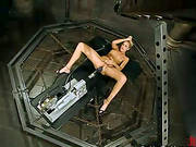 Angel Long Gets Her Pussy Smashed By A Fucking Machine Indoors