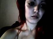 Young Redhead Slut Fucks Herself In A Room Over The Webcam.