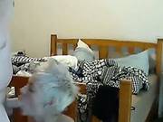 Blonde Teen Gives Blowjob Near The Bed