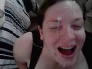 Homemade Facial Scene With Amateur Brunette.