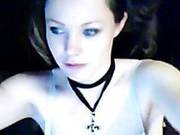 Slutty Brunette Teen Masturbating With Dildo For The Cam