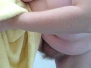 Chubby Chick Rubs Her Body In A Bathroom. Homemade Video.