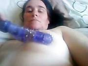 Fat Brunette Milf Kerry Sucks And Masturbates With Big Dildo