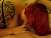 Slut Redhead Wife Lauren Gives Blowjob.