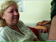 Fat Grandma Sucks Ketchup Off His Cock