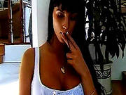 Brunette Smokes And Psoes Nude